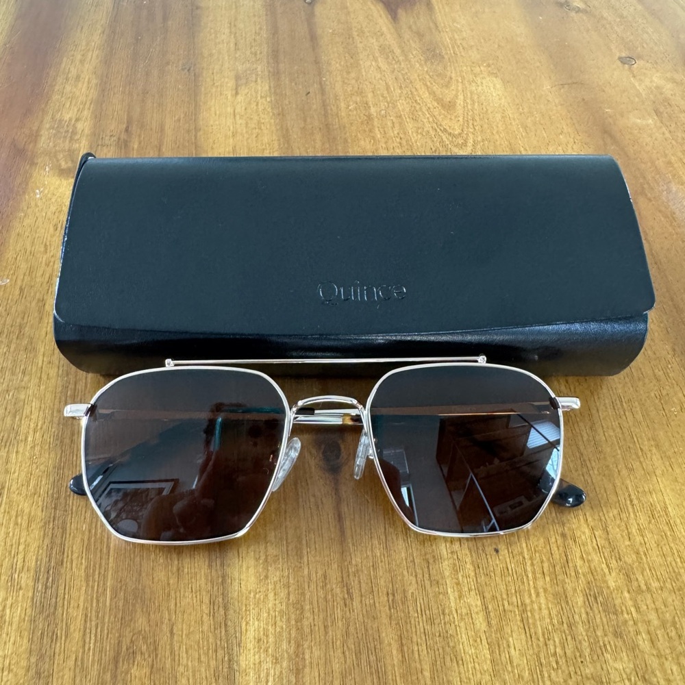 Like New Quince Baja Brown Polarized Aviator Sunglasses